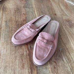 Madewell Pink Suede Mules